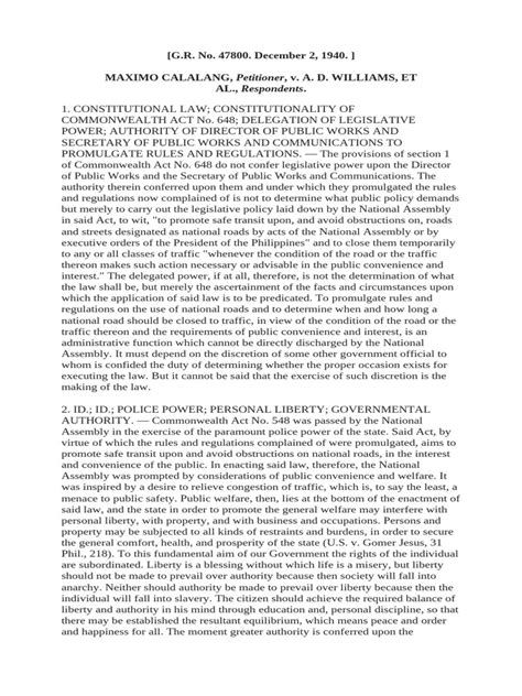 calalang v. williams|calalang vs. williams .